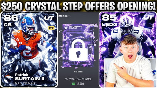OVER 8 MILLION COINS OF PULLS! $250 CRYSTAL STEP OFFERS PACK OPENING! 86 SURTAIN, MICAH, AND SAQUON!