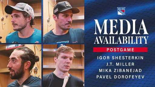 NYR vs TBL: Igor Shesterkin, J.T. Miller, Mika Zibanejad & Pavel Dorofeyev Postgame Media | 10/1/26