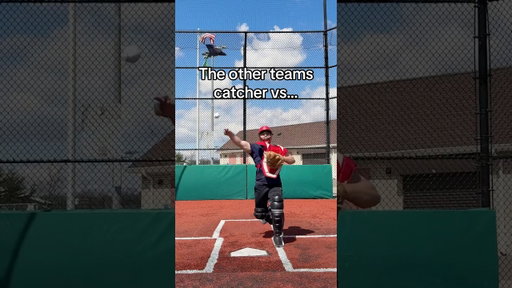 The other teams catcher is always elite 😭😭  #baseball #baseballplayers