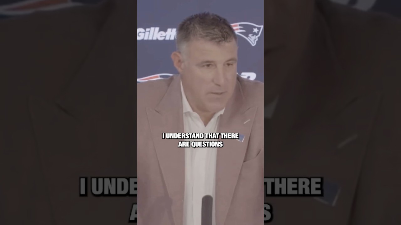 Mike Vrabel addresses the media before the draft