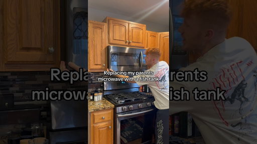 Replacing My Parents Microwave With A Fish Tank