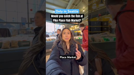 Pike Place Fish Market 📍 Pike Place Market Downtown Seattle #seattle #pikeplacemarket #fishcatching