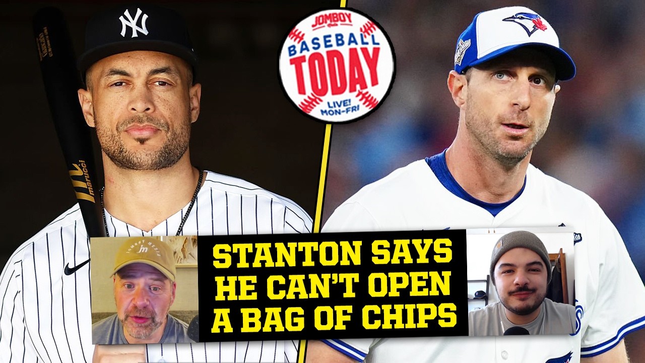 Giancarlo Stanton says he can't open a bag of chips due to elbow pain | Baseball Today