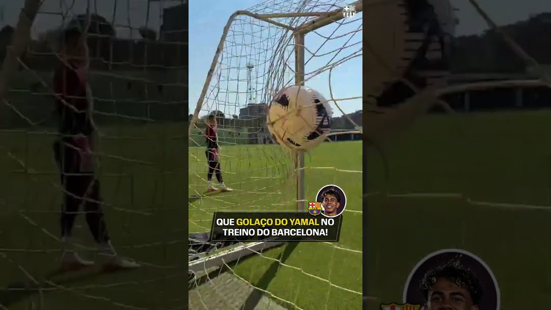 GOLAÇO DE LAMINE YAMAL NO TREINO DO BARCELONA 😮 #shorts