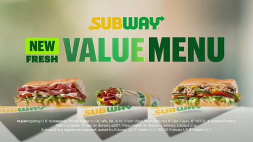 Subway’s New Fresh Value Menu | 15 protein packed choices. All under $5 each