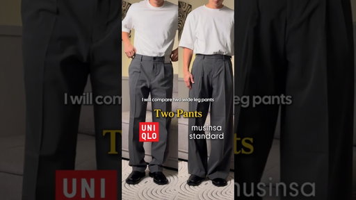 UNIQLO VS MUSINSA wide-leg pants review 👀👖