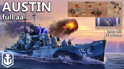 Full AA Austin Annihilates Aircraft Squads (World of Warships)