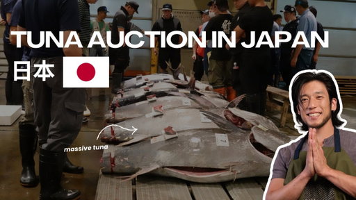 Tuna auction at a Japanese fish market