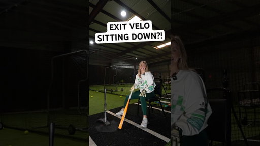 Exit Velo while SITTING DOWN #softball