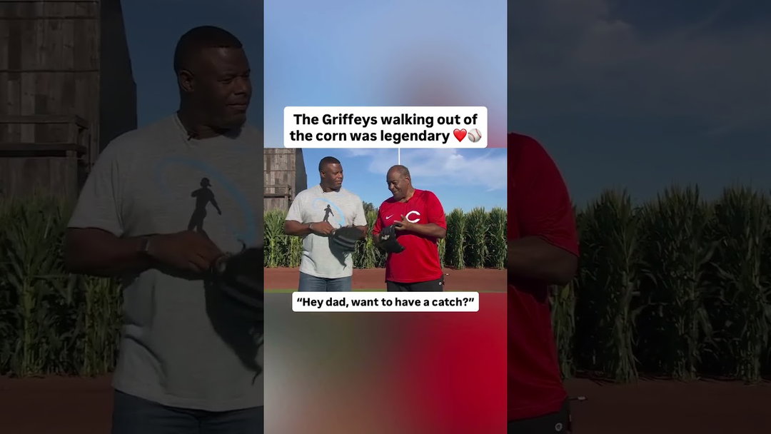 The Griffeys walking out of the cornfields together will always be legendary ❤️⚾️ #MLB