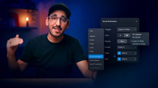Triggering animations on scroll in Framer (Animation Lesson 7)