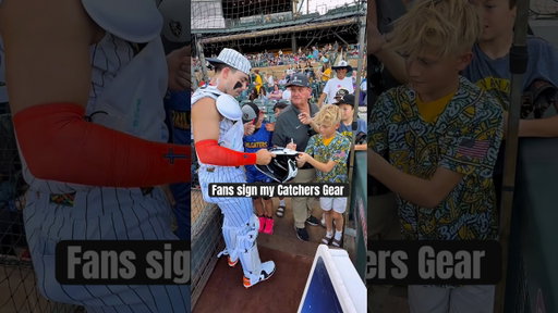 Asking Fan to Sign my Catchers Gear #baseball #softball #sports #bananaball #mlb