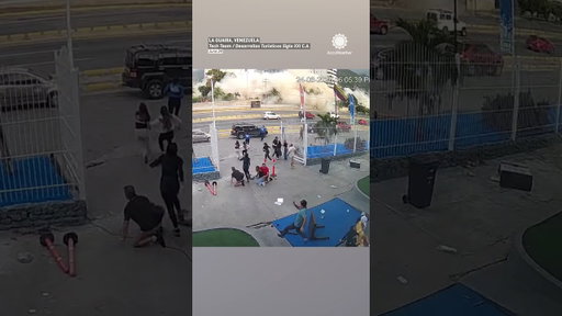 Buildings Collapse, People Fall Down During Major Earthquake