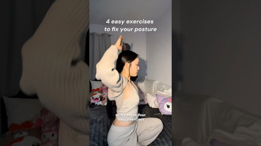 Fix your posture with 4 easy exercises✨#posturecorrection