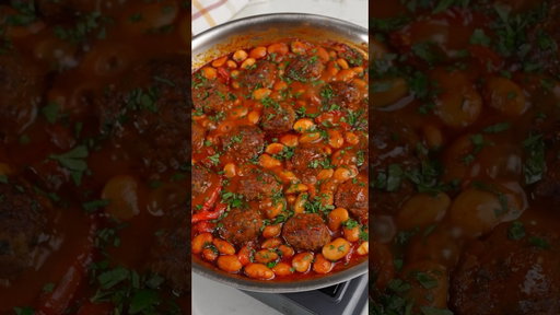 Spanish-Style Meatballs & Butter Bean Stew #shorts