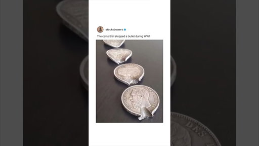 Unbelievable: Coins Stop a Bullet in WWI 😳 #shorts