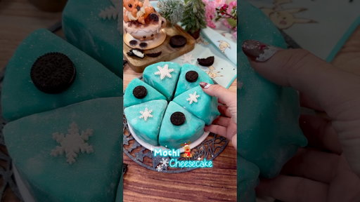 Mochi cheesecake 🩵 #recetaspostres #receta