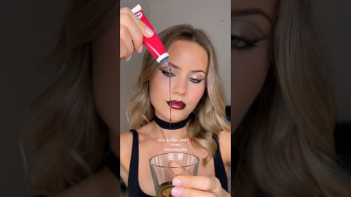 easy diy fake blood 🩸 #halloweenmakeup #halloween #makeup