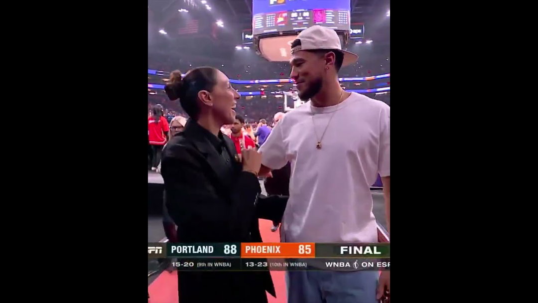 Devin Booker showed love for Diana Taurasi's jersey retirement ceremony 👏