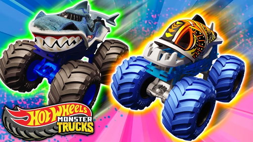 Meet Great Bite - the Newest Hot Wheels Monster Truck!  | "Sharks vs. Dinos" PART 3