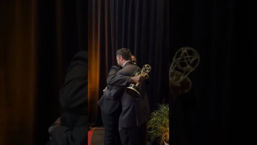 The Pitt stars Ernest Harden Jr. and Noah Wyle celebrate at Night Two of the 78th Emmys
