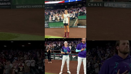Corbin Carroll's girlfriend surprised him by singing the National Anthem before the game 🥹